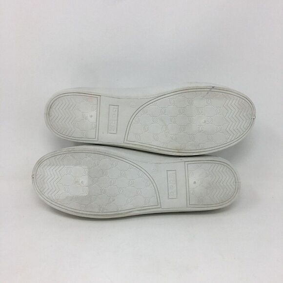 Bebe Women's Sneakers White Black Size 9 Daney Canvas Stars Logo Print Lace Up - Picture 5 of 8
